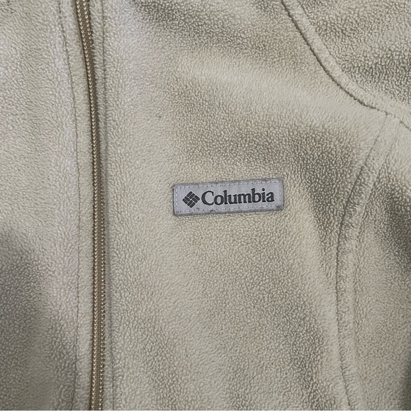 Columbia Fleece Jacket Cream Colored Side Pockets Size Large - Picture 4 of 12